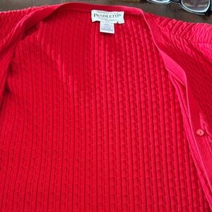 Pendleton Bright Red Knit Cardigan